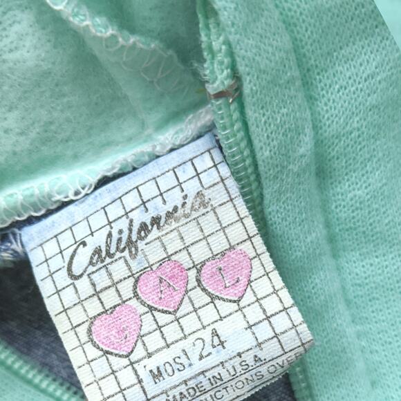 Vintage Jean Jacket Baby Girls Sz 12-18m Acid Wash Hooded California Rodeo 90s - Picture 5 of 5